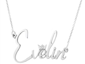 שרשרת שם מעוצבת בשילוב סוורובסקי