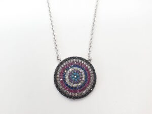 שרשרת כסף צבעונית