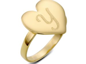 טבעת חותם לב חריטה