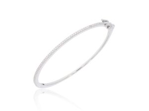 צמיד בנגל קשיח כסף טהור 925 משובץ זרקונים