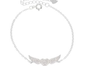 צמיד כנפיים ולב כסף 925