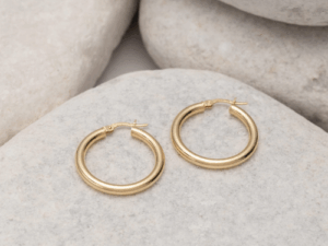 עגילי חישוקי זהב 14k קלאסיים