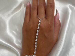 תכשיט כף יד כסף טהור 925 טיפות צפופות משובץ זרקונים