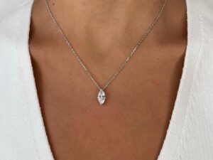 שרשרת תליון זרקון מרקיז marquise כסף טהור 925