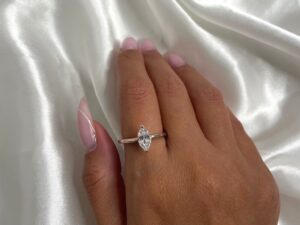 טבעת אבן מרקיז זרקון כסף טהור 925