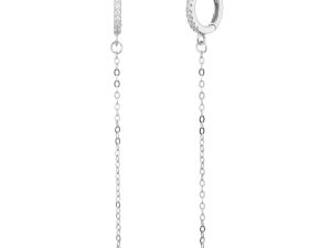 עגיל חישוק משובץ עם שרשרת נתפסת