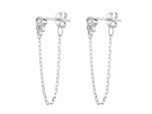 עגיל טיפה שלישיית זרקונים