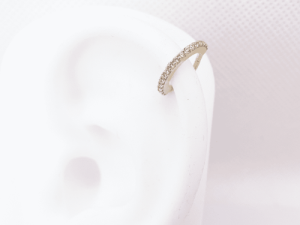 פירסינג חישוק אבנים מזהב 14K