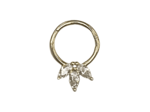 פירסינג חישוק לוטוס מזהב 14K