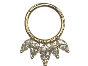 פירסינג חישוק לוטוס מזהב 14K