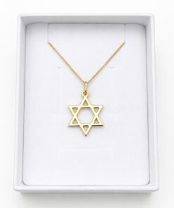 שרשרת מגן דוד זהב 14K - עם תליון מגן דוד קלאסי ויוקרתי